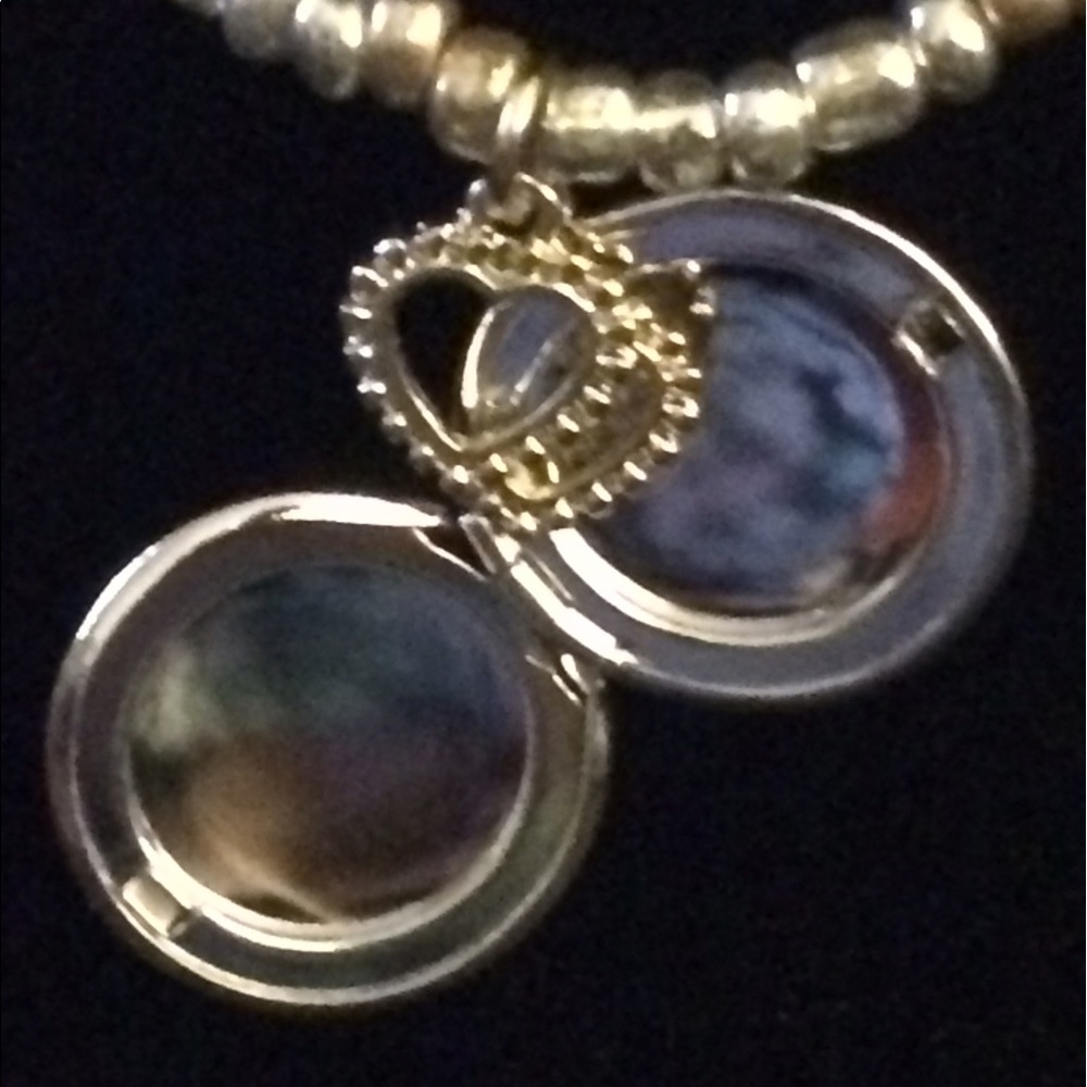 Silver and Gold Locket Necklace - Picture 3 of 4